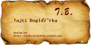 Tajti Boglárka névjegykártya